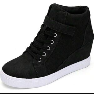 Black Wedge Sneakers